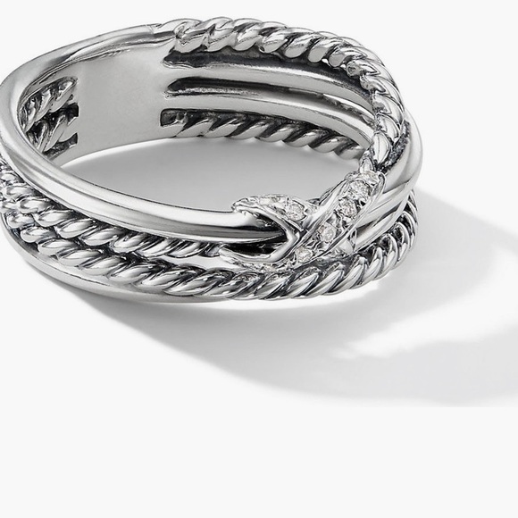 David Yurman Crossover Ring with Diamonds - Size 6.5 - Picture 3 of 8